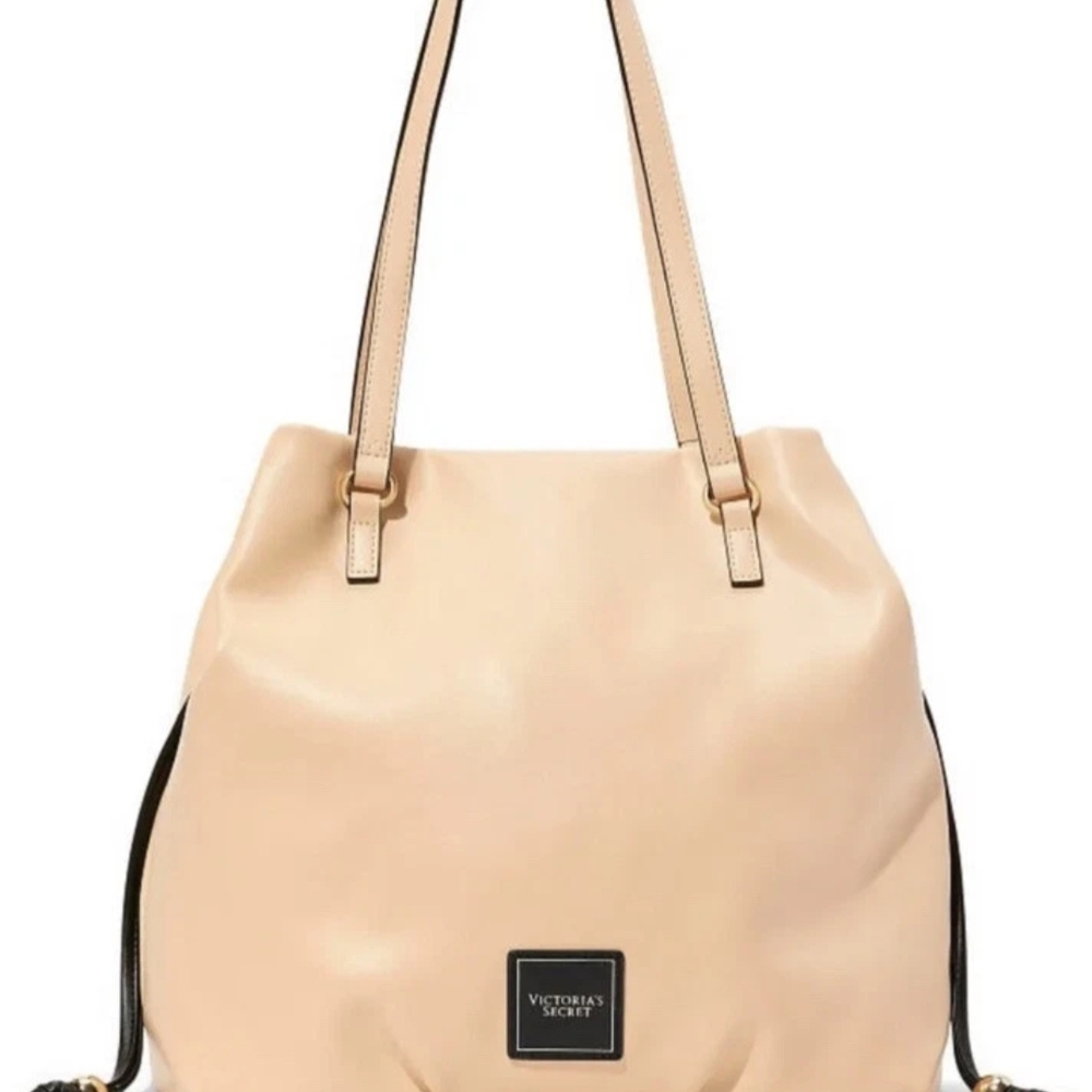 Victoria's Secret Bare Cinch-Top Beige Tote Shoulder Bag NWT